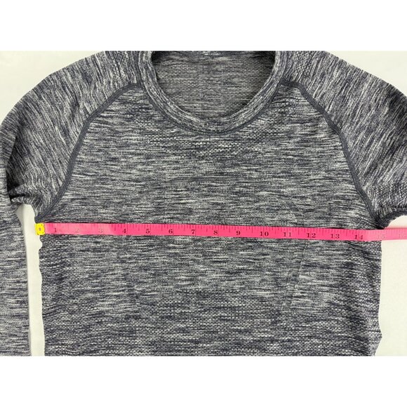 Lululemon Swiftly Tech Long Sleeve Shirt Women's Black Cherry Striped Crew Neck - Picture 5 of 6